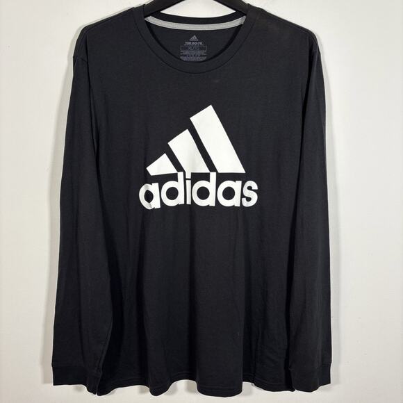 Adidas Go-To Performance Tee Climalite Long Sleeve Logo Shirt Mens XL Black NWT - Picture 8 of 8